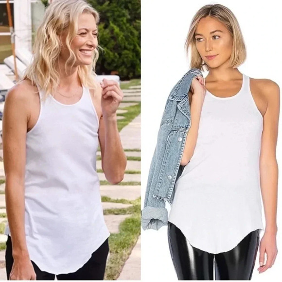 Frank & Eileen Tops - Frank & Eileen Luxe Base Layer Tank Top White Racerback Tee Jersey S